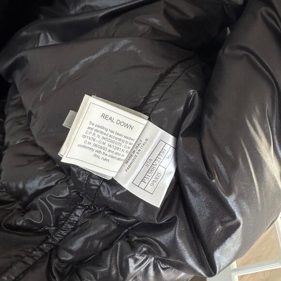 CHANEL Sport Down Filled Black Stitched Yarn Hooded Snow Jacket 36 Logo Zip Coat - Picture 7 of 7